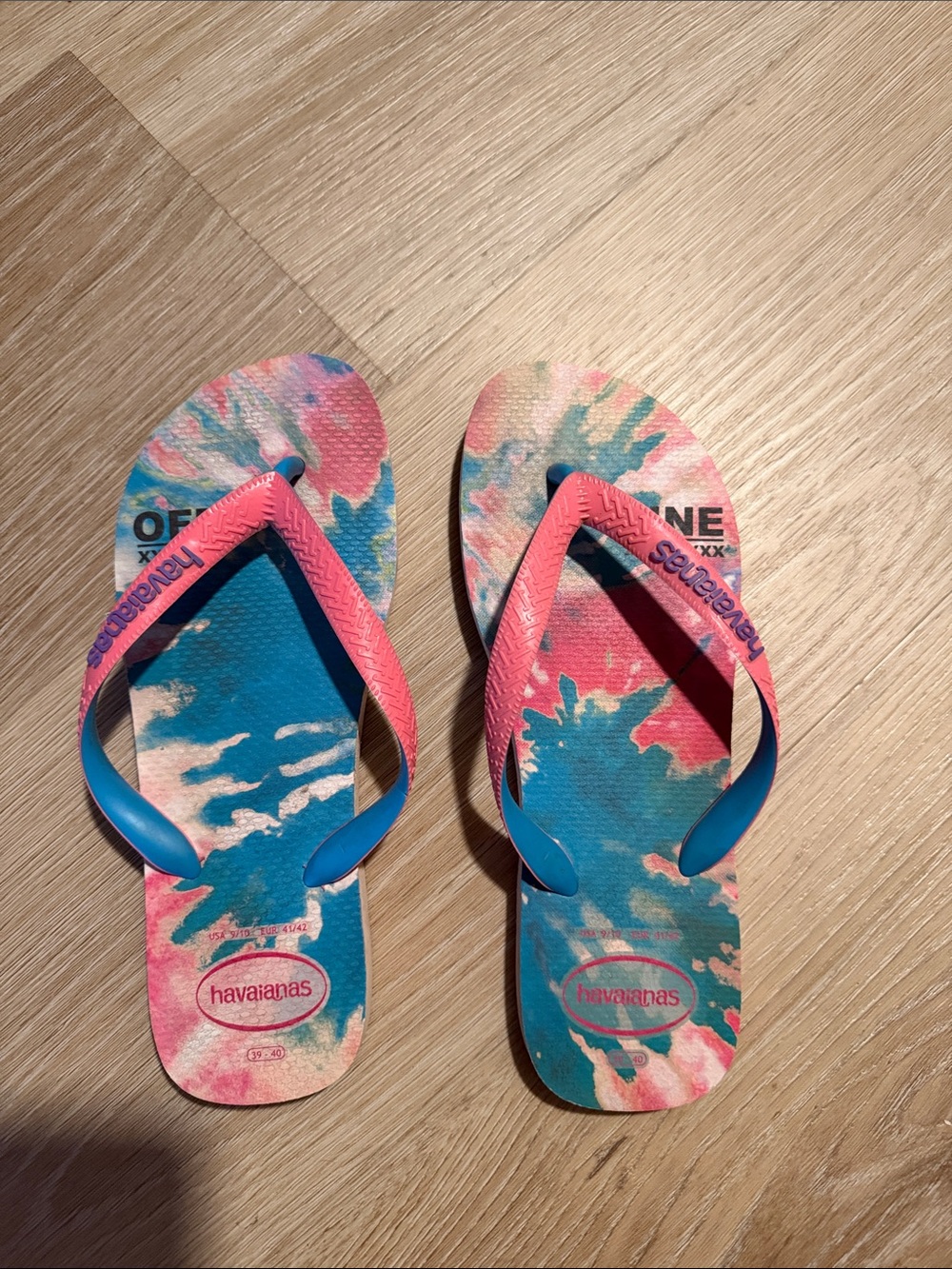 Havaianas Tie-Dye Blue & Pink Flip Flops 39-40